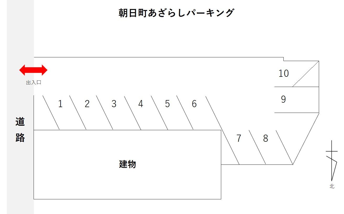朝日町あざらしパーキングの駐車配置図