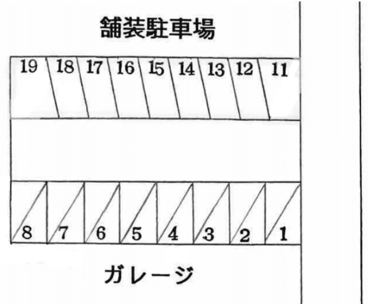 スマイルガレージ中西Pの駐車配置図