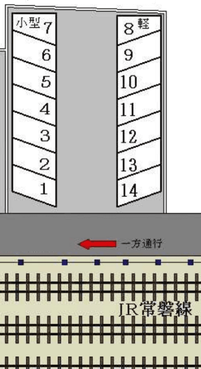 元町駐車場の駐車配置図