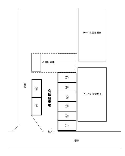 髙橋駐車場の駐車配置図