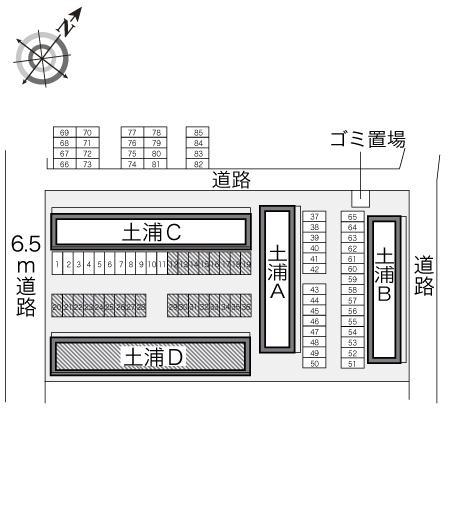 土浦Ｄ(22476)の駐車配置図