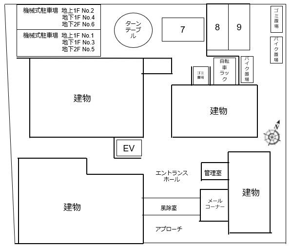ガーデンパレス自由が丘の駐車配置図