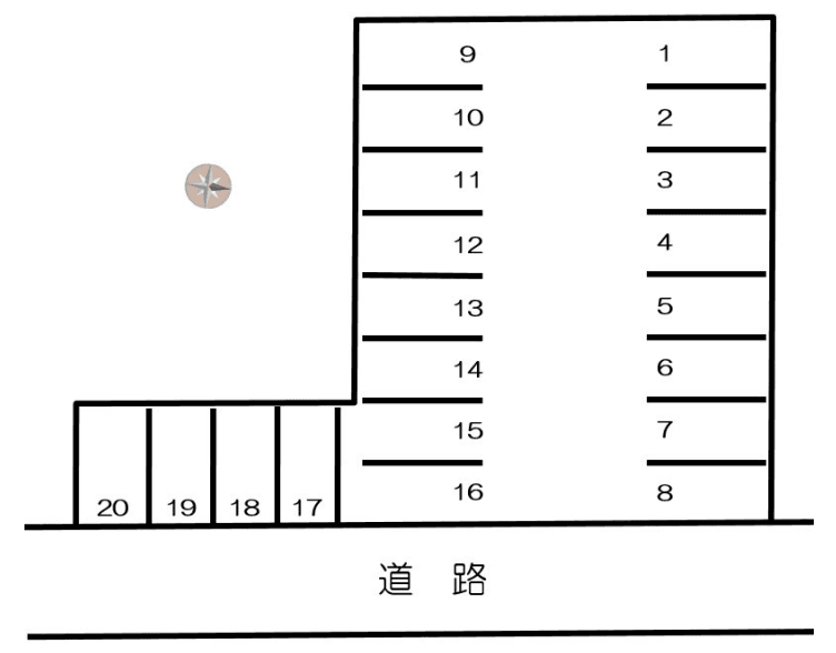 葵東一丁目362-2駐車場の駐車配置図