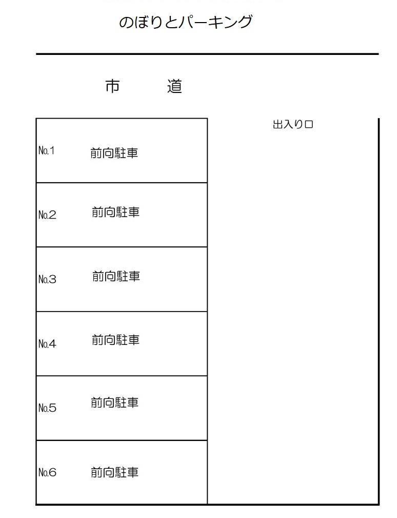 のぼりとパーキングの駐車配置図