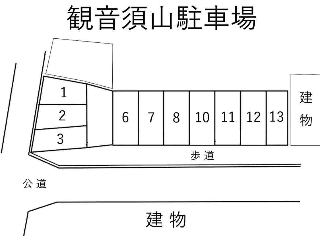 観音須山駐車場の駐車配置図