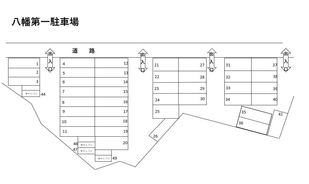 八幡第一駐車場の駐車配置図