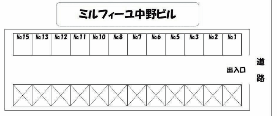青い鳥パーキングの駐車配置図