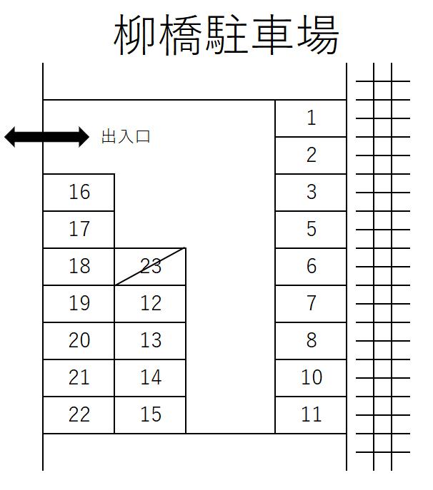 柳橋駐車場の駐車配置図
