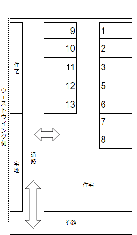 澤田セーフティパーキングの駐車配置図