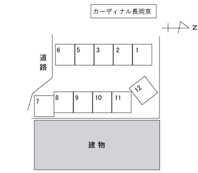 カーディナル長岡京の駐車配置図