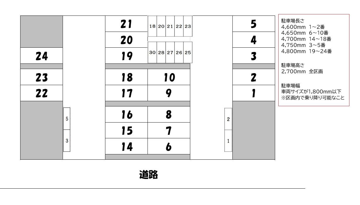 SOCIETY MINAMI-GYOUTOKUの駐車配置図