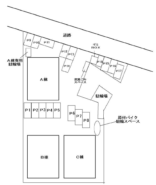 ｱﾝﾌﾟﾘｭﾑ鵠沼海岸駐車場の駐車配置図
