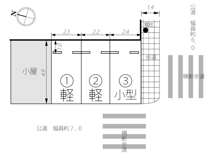 ホットハウス鹿野３丁目パーキングの駐車配置図