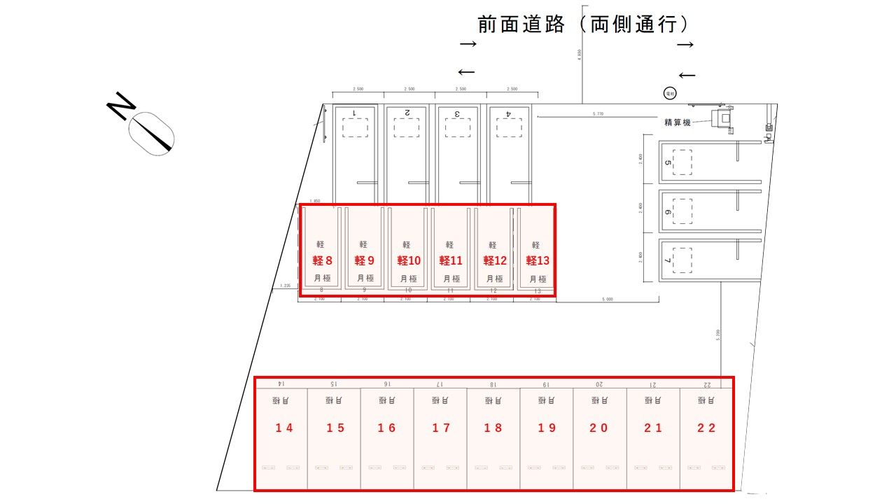 福岡市長丘３丁目第２の駐車配置図
