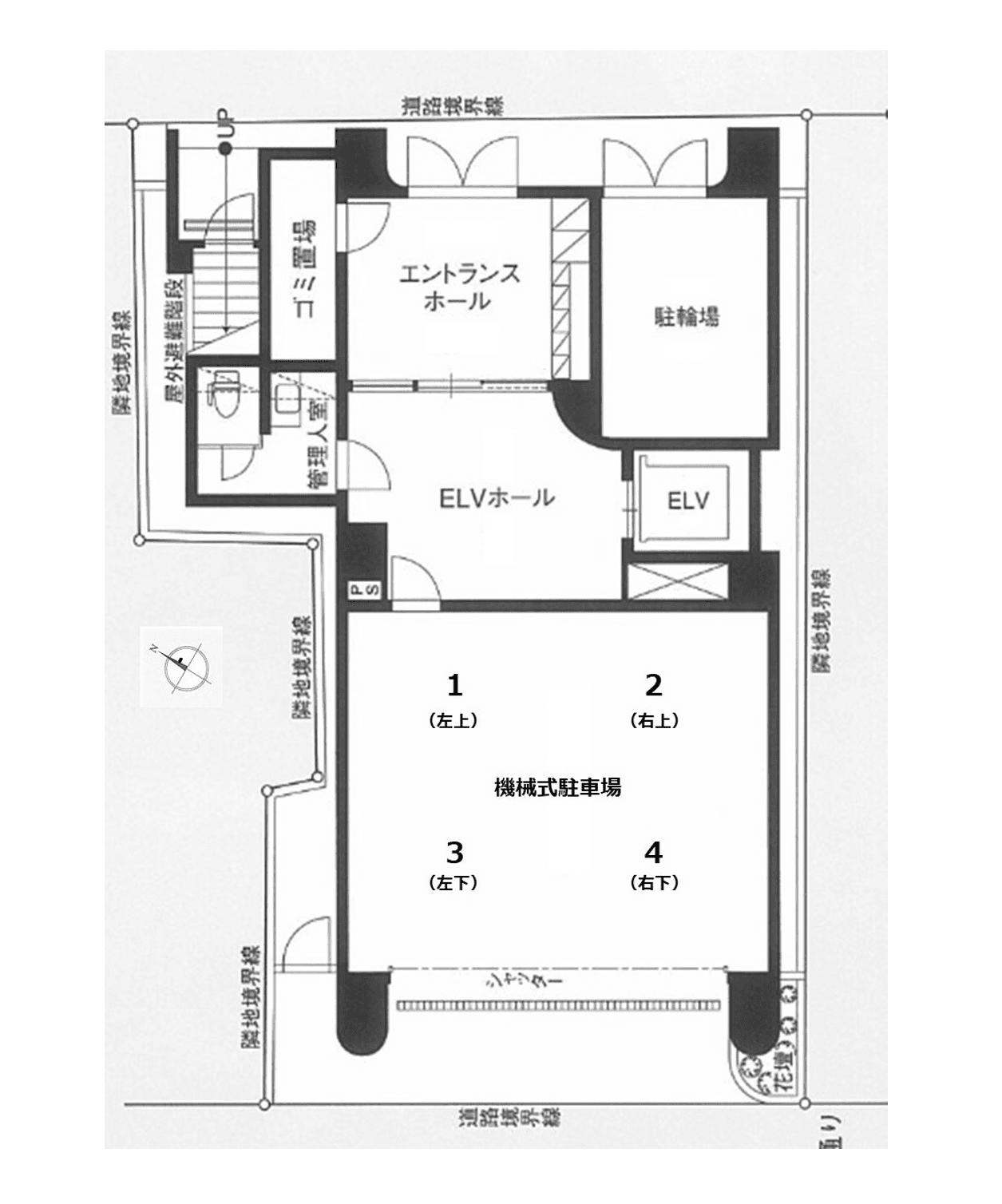 グリフィン横浜・桜木町伍番館駐車場の駐車配置図