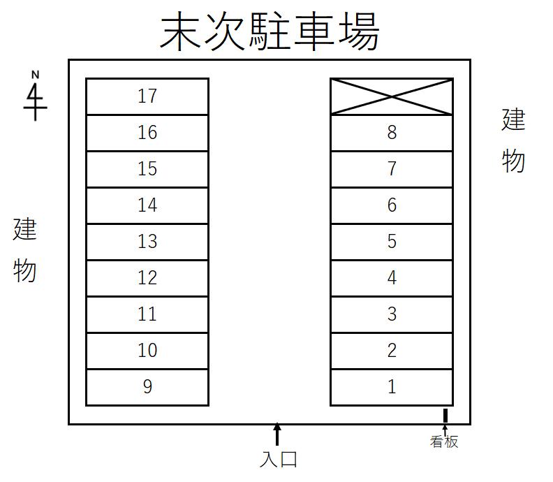 末次駐車場の駐車配置図