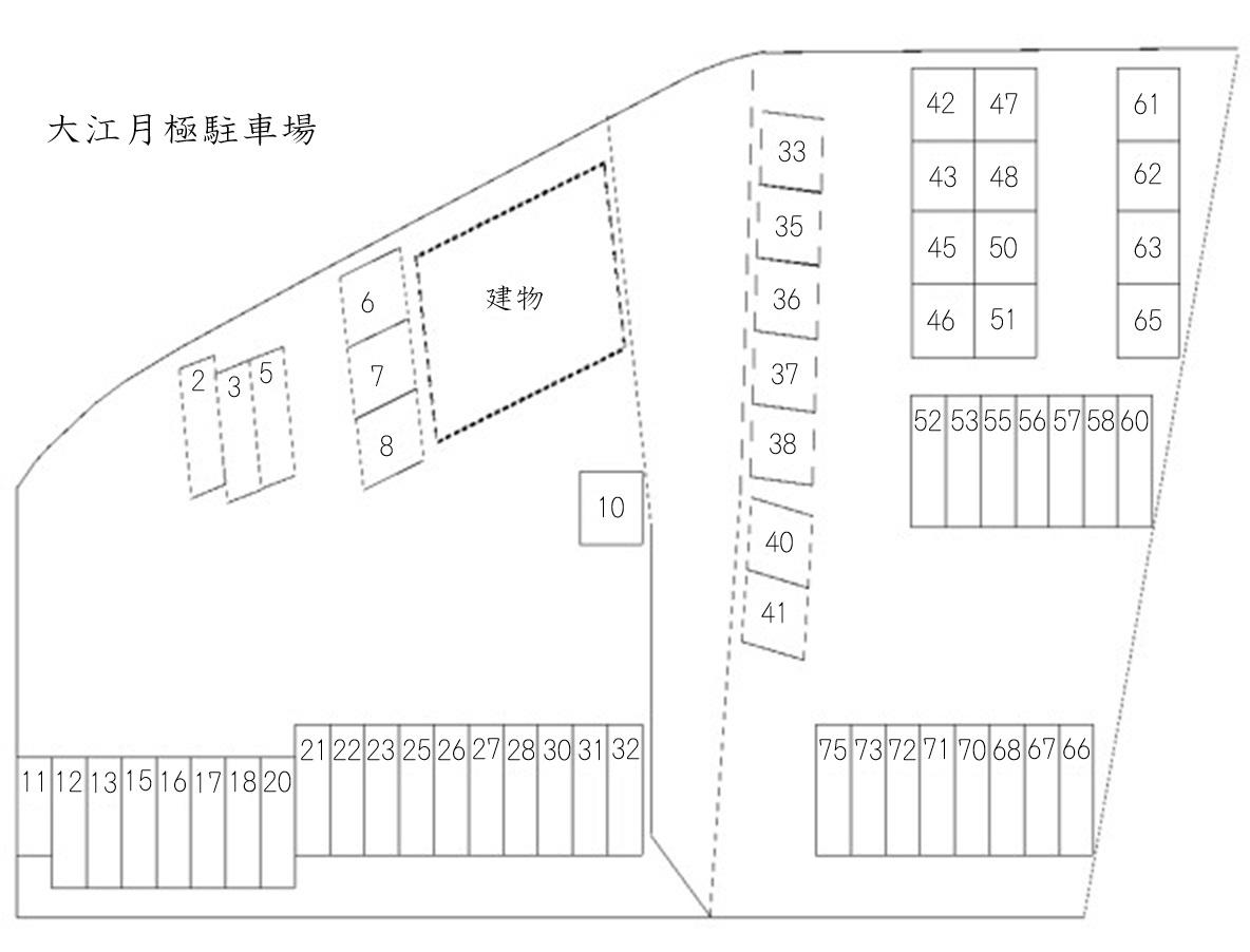大江月極駐車場の駐車配置図