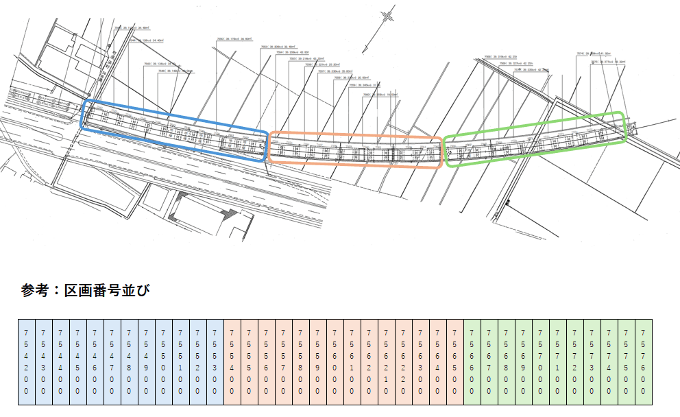 高架下52(7542-7576)の駐車配置図