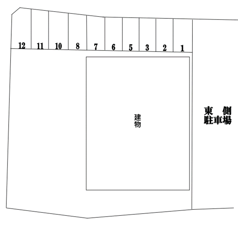 第3駐車場の駐車配置図