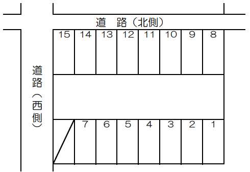 横川5丁目Mパーキングの駐車配置図