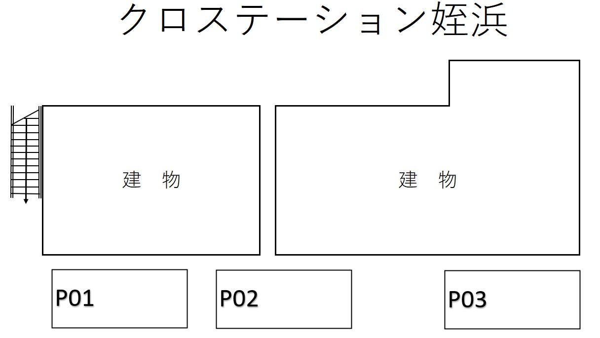 クロステーション姪浜の駐車配置図