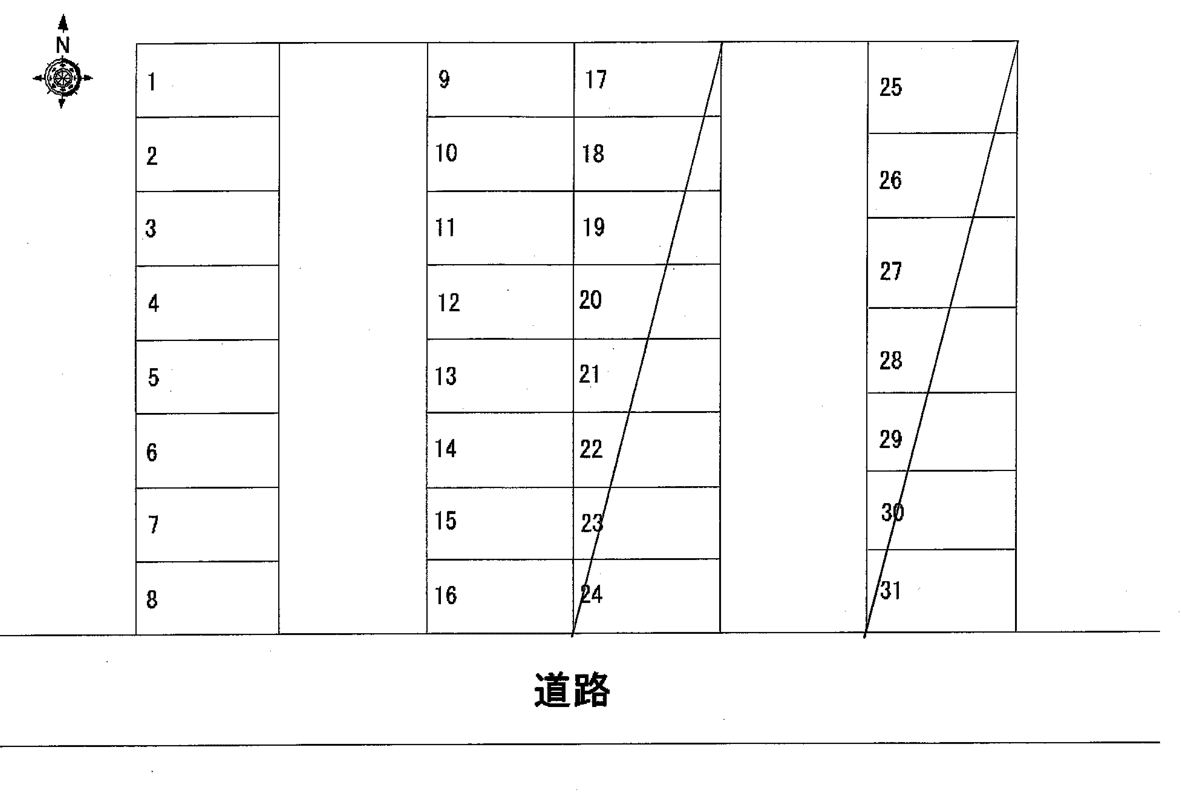 三光パークNo.27の駐車配置図