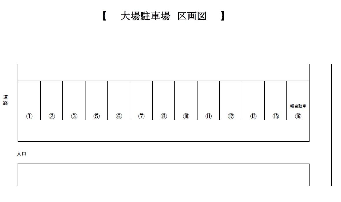 大場駐車場の駐車配置図