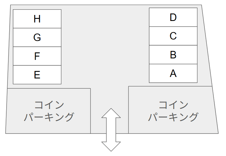 ｵﾚﾝｼﾞｶｰﾊﾟｰｸ760の駐車配置図