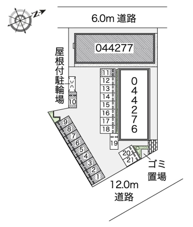 ラパン美園Ｂ(44277)　敷地外駐車場の駐車配置図