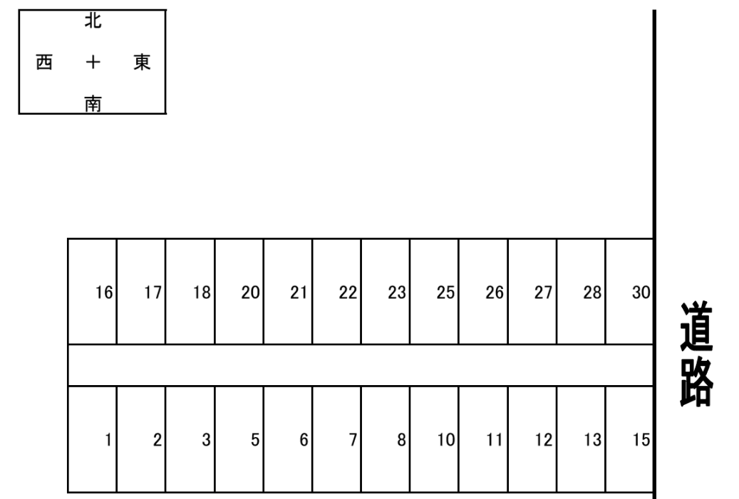 豊田市神田町2丁目貸駐車場の駐車配置図