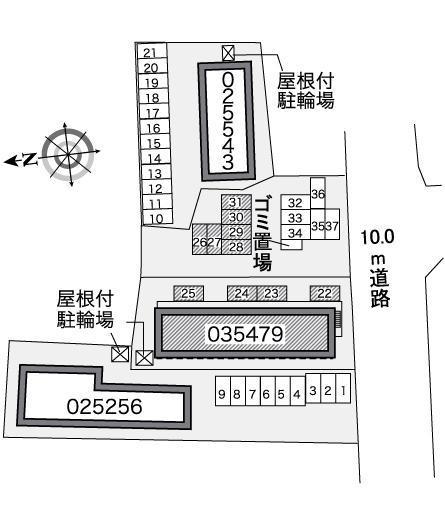 アイミ３(35479)　敷地外駐車場の駐車配置図
