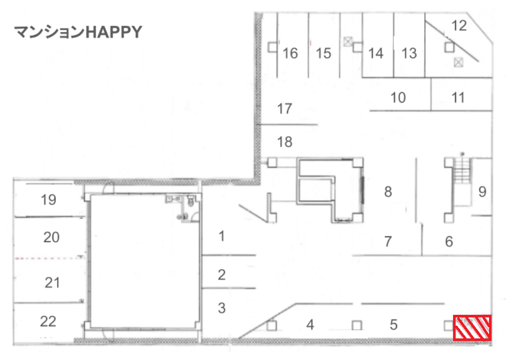 マンションHAPPYの駐車配置図
