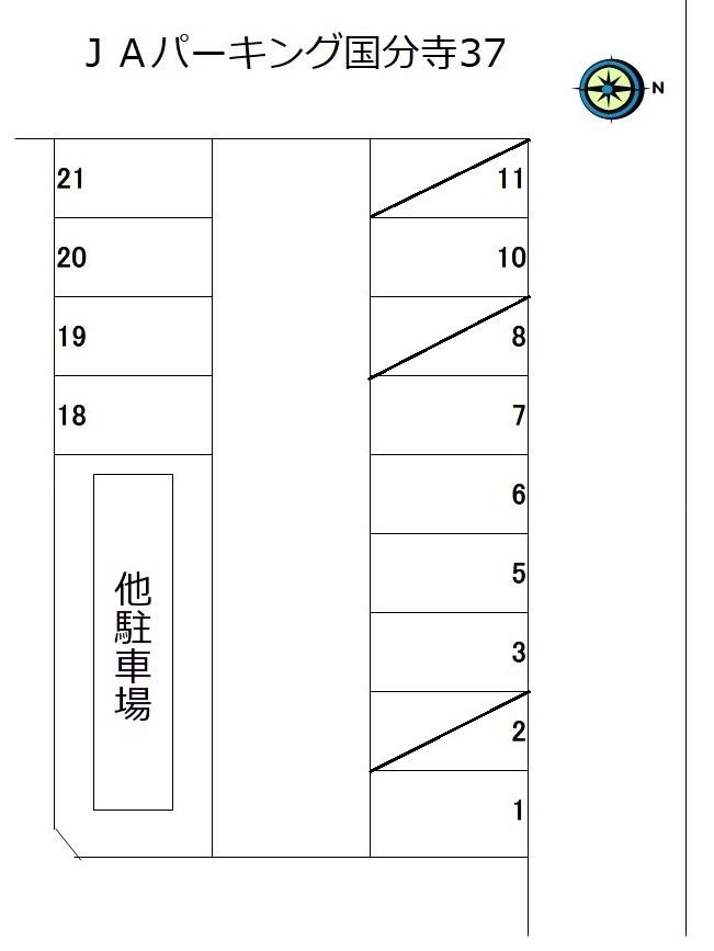 ＪＡパーキング国分寺37の駐車配置図