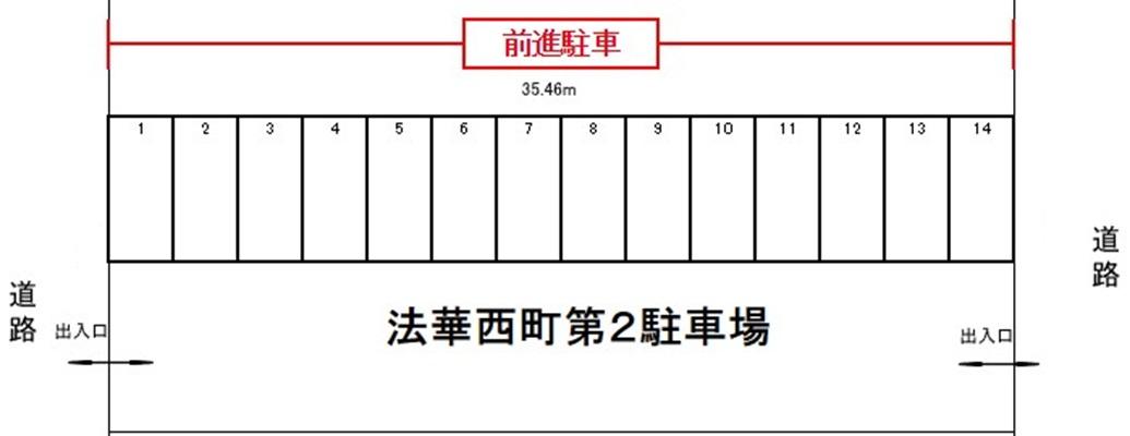 法華西町第2駐車場の駐車配置図