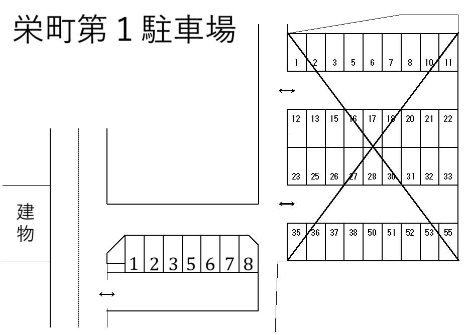 栄町第１駐車場の駐車配置図