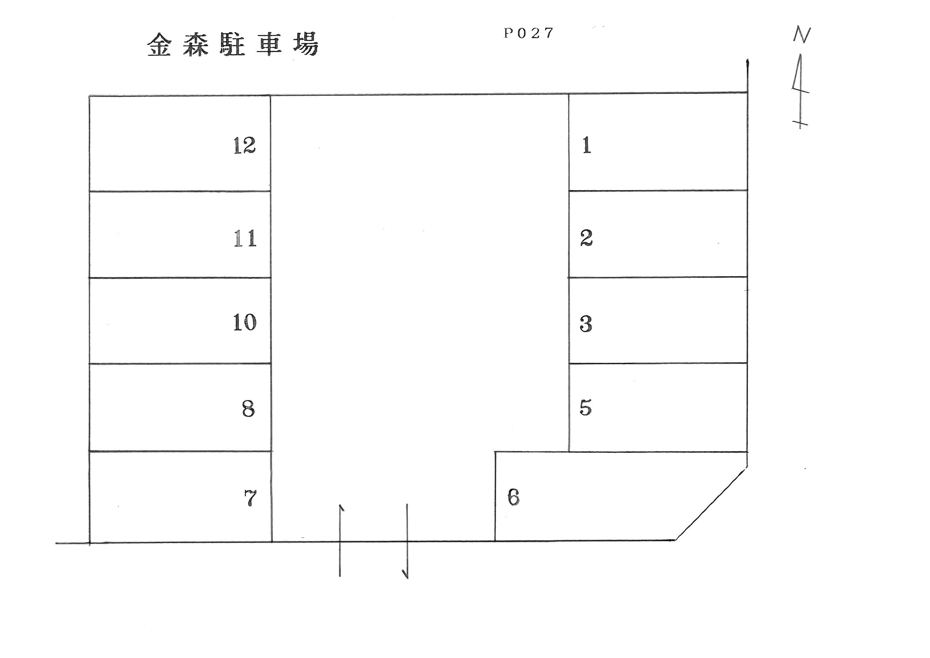 金森駐車場の駐車配置図