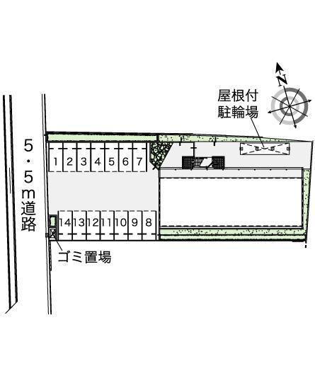 オータム　Ⅴ(43612)の駐車配置図