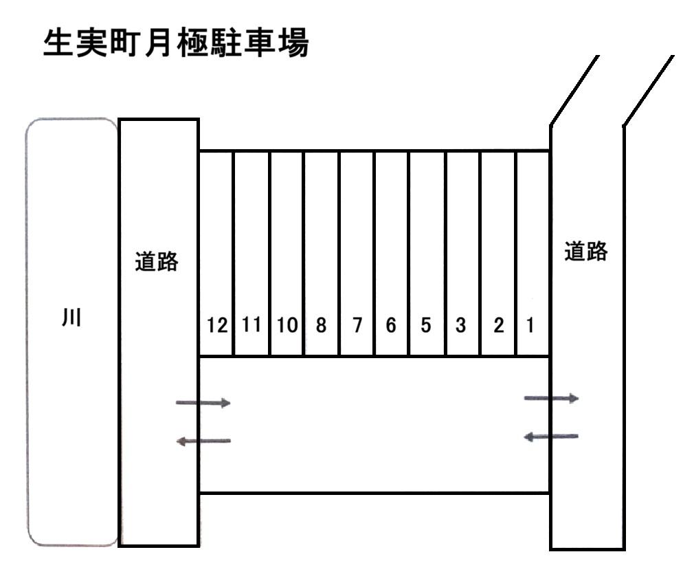 生実町月極駐車場の駐車配置図