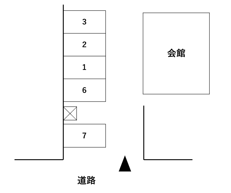 常吉須佐男神社ガレージの駐車配置図