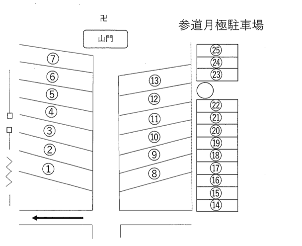 参道月極駐車場の駐車配置図