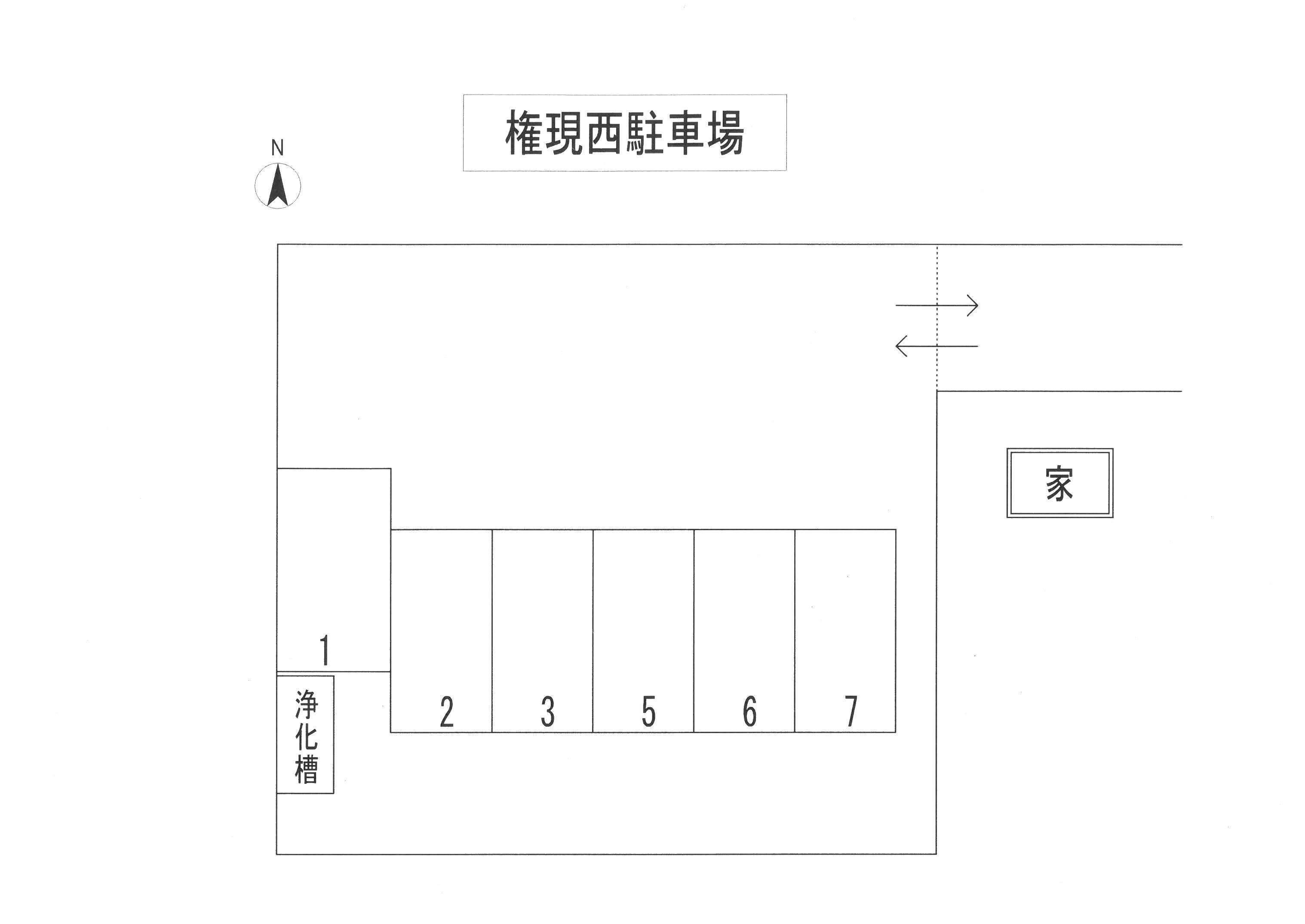 権現西駐車場の駐車配置図