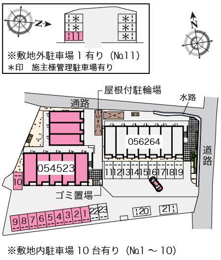 メルベーユ山根(54523)の駐車配置図