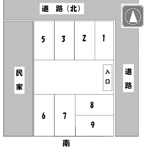 篠の風パーキングの駐車配置図