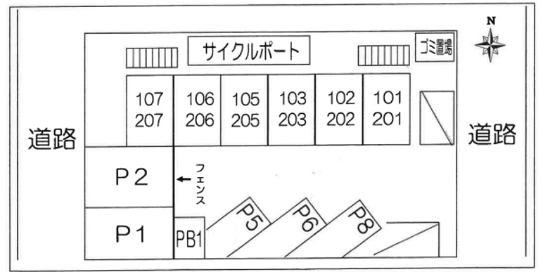 エスペランサ鈴木駐車場の駐車配置図