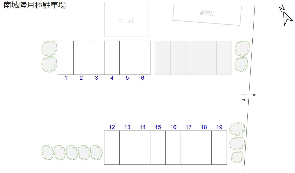 南城陸月極駐車場の駐車配置図