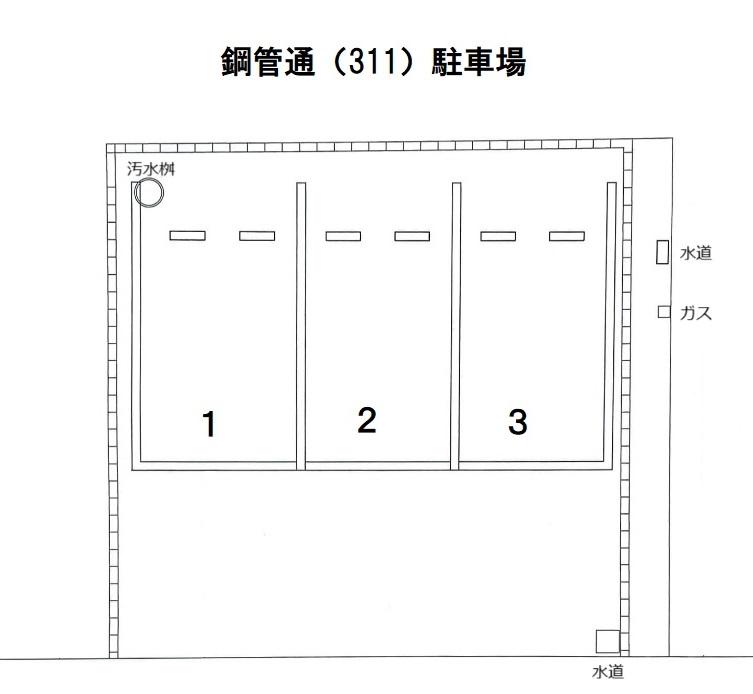 鋼管通（311）駐車場の駐車配置図