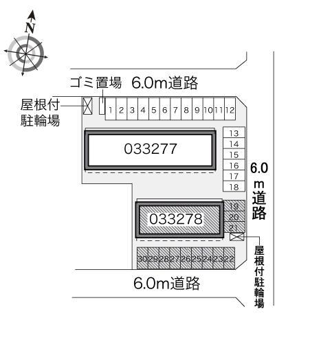 パオ熊野Ｂ(33278)の駐車配置図