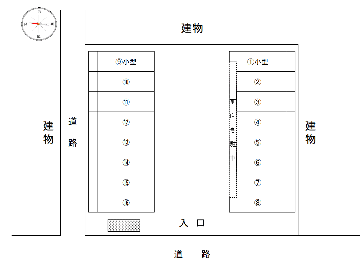 桃園駐車場の駐車配置図