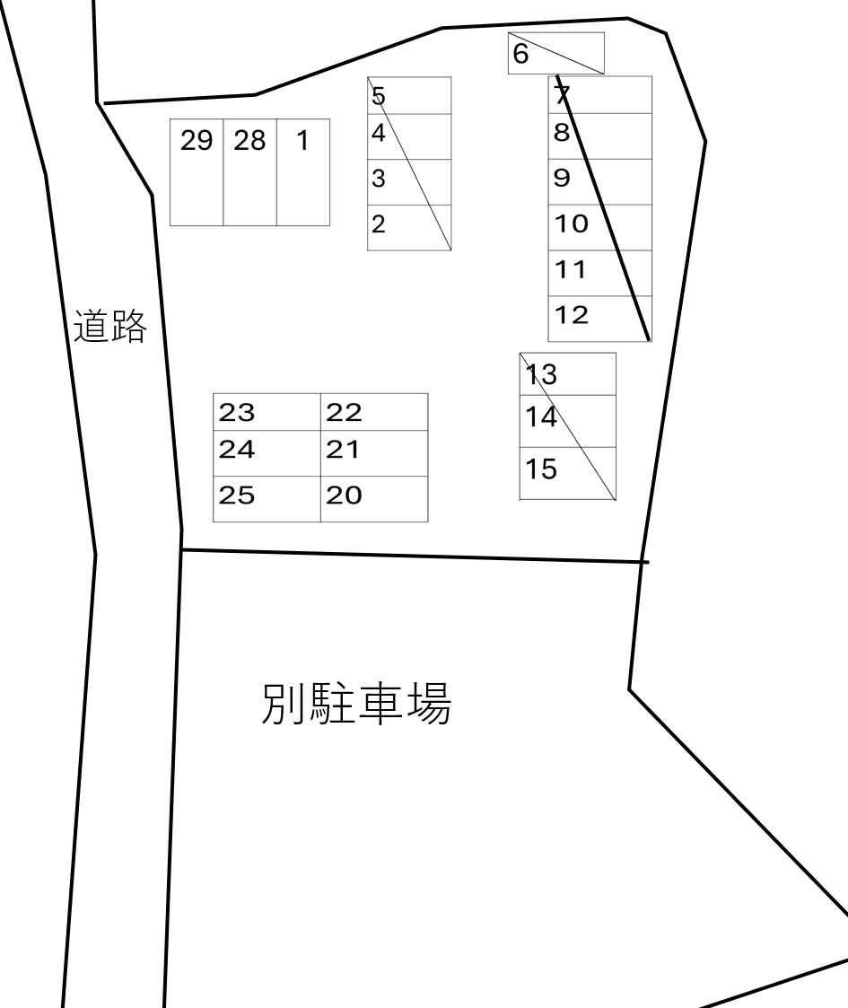 栗面町駐車場の駐車配置図