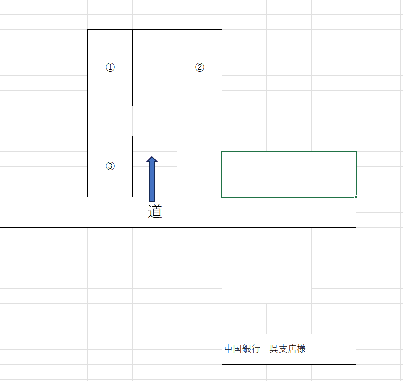 本通３丁目　駐車場の駐車配置図